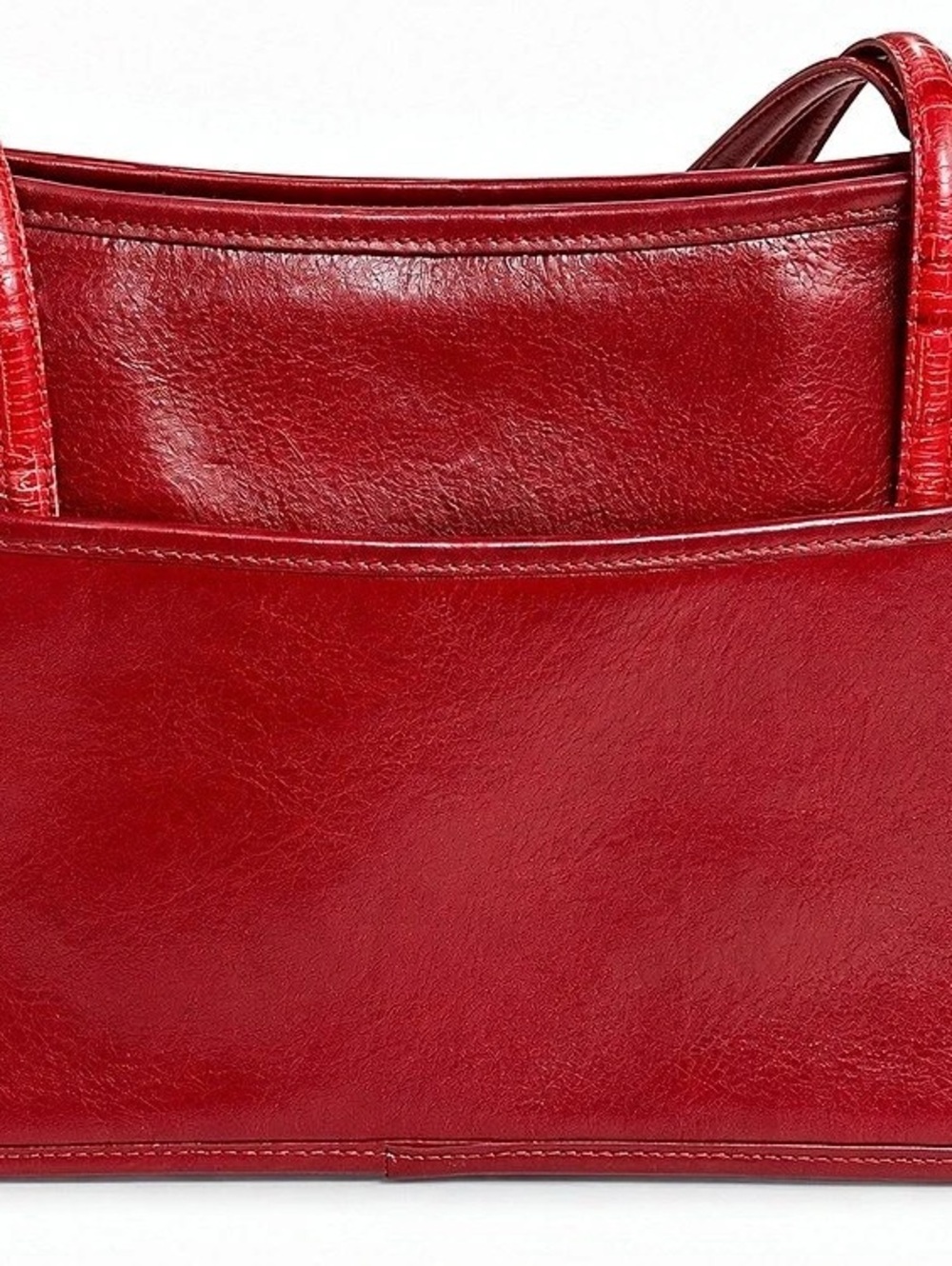 Brighton Red Leather Croc Embossed Tote Heart Charm Y2K Western Shoulder Bag - Picture 5 of 13